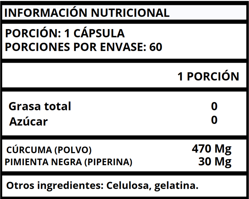 CÚRCUMA CON PIMIENTA - CÁPSULAS