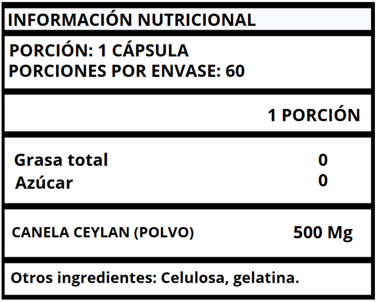 CANELA CEYLAN - CĂPSULAS 500 MG