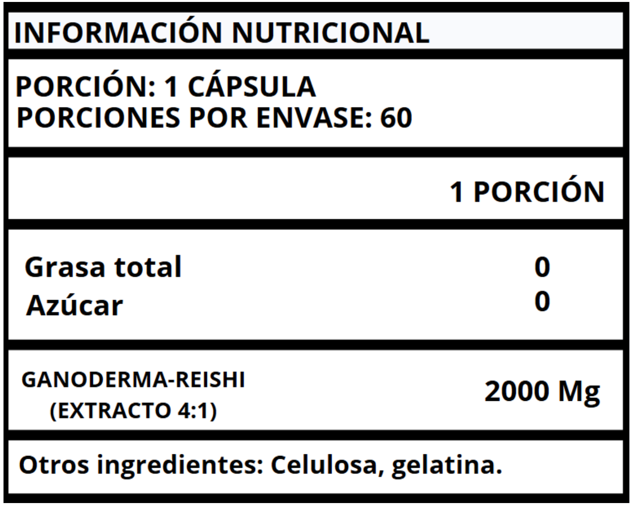 GANODERMA REISHI EXTRACTO - CÁPSULAS 2000 MG