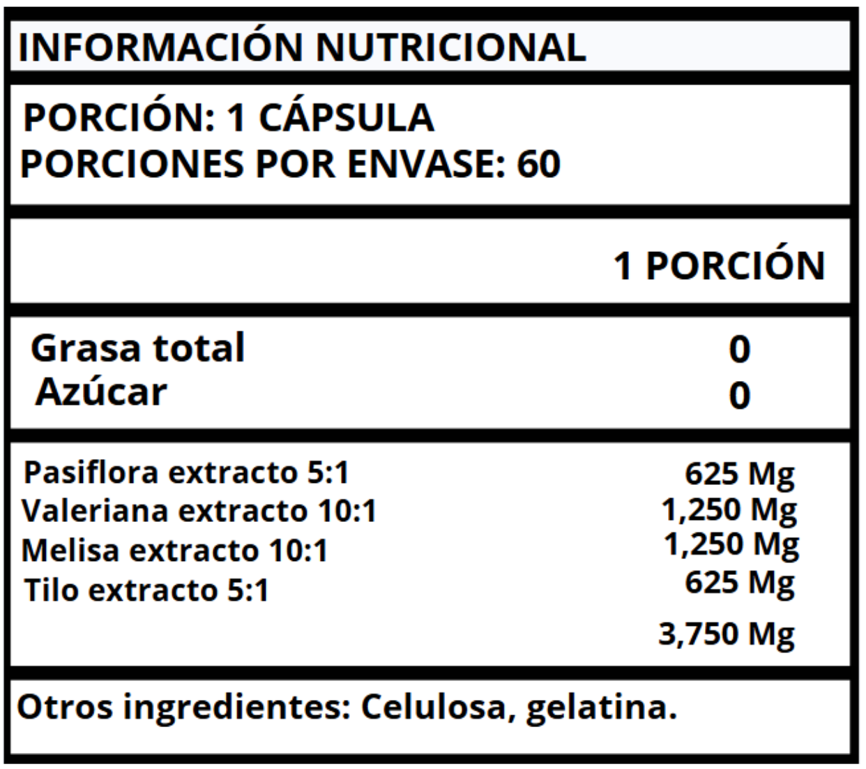 PASIFLORA COMPLEX EXTRACTOS - CĂPSULAS 3,750 MG