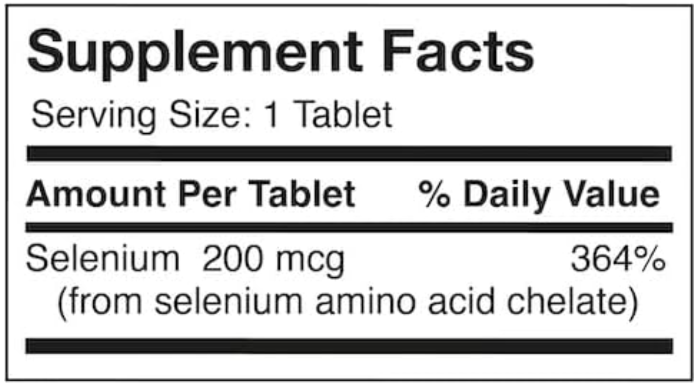 SELENIO - TABLETAS 200 MCG