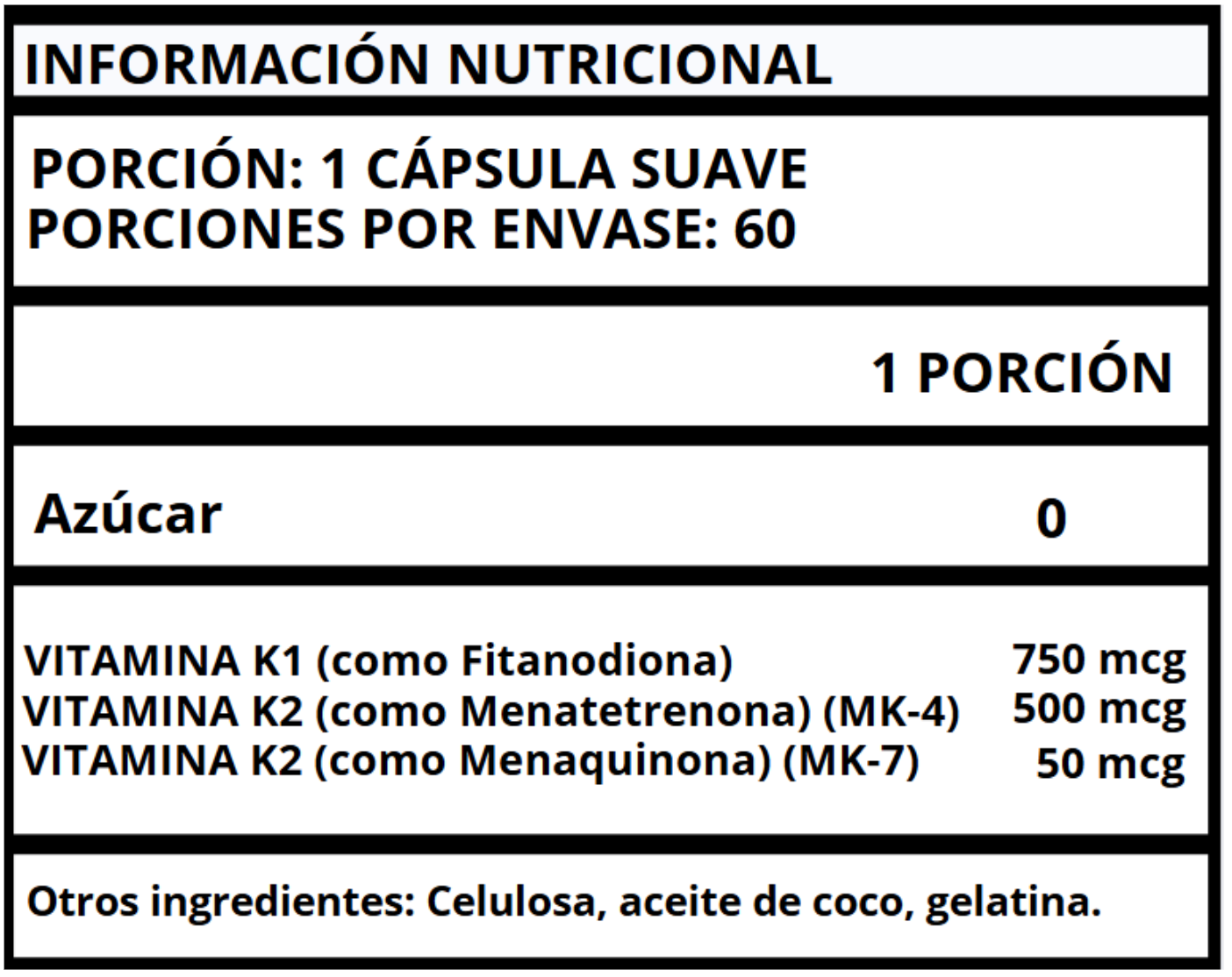 VITAMINA K COMPLEX - CÁPSULAS SUAVES 1300 MCG