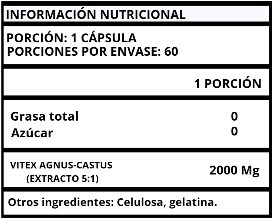 VITEX AGNUS (SAUZGATILLO) - CÁPSULAS 2000 MG