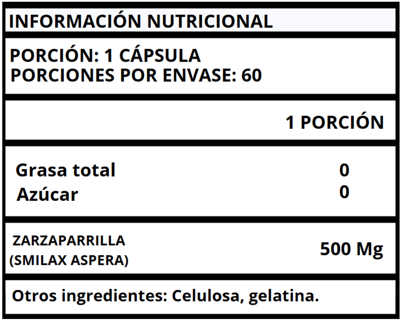 ZARZAPARRILLA - CÁPSULAS 500 MG