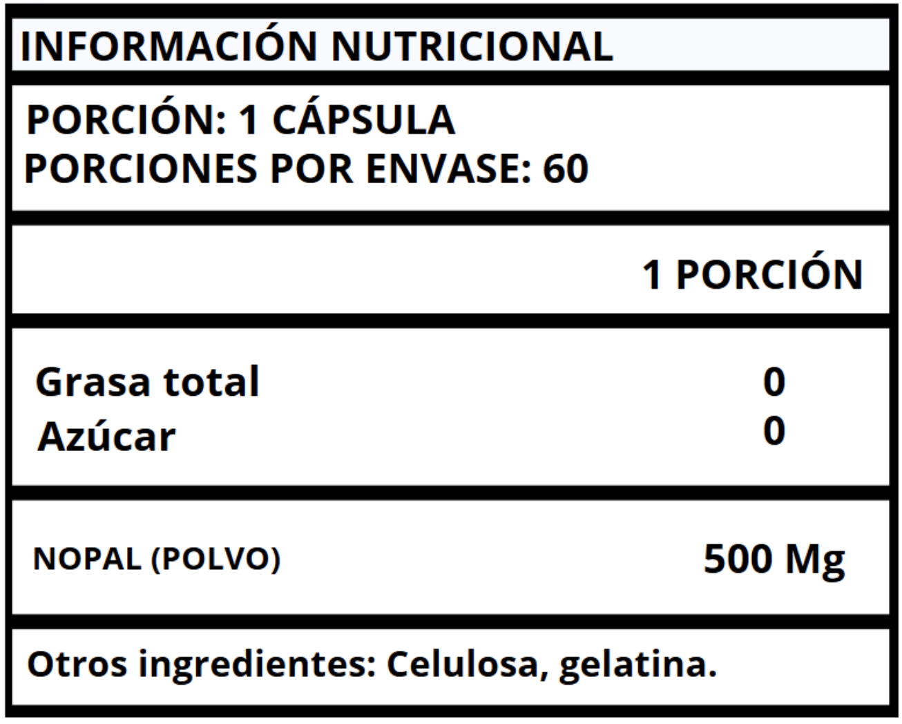 NOPAL - CÁPSULAS 500 MG