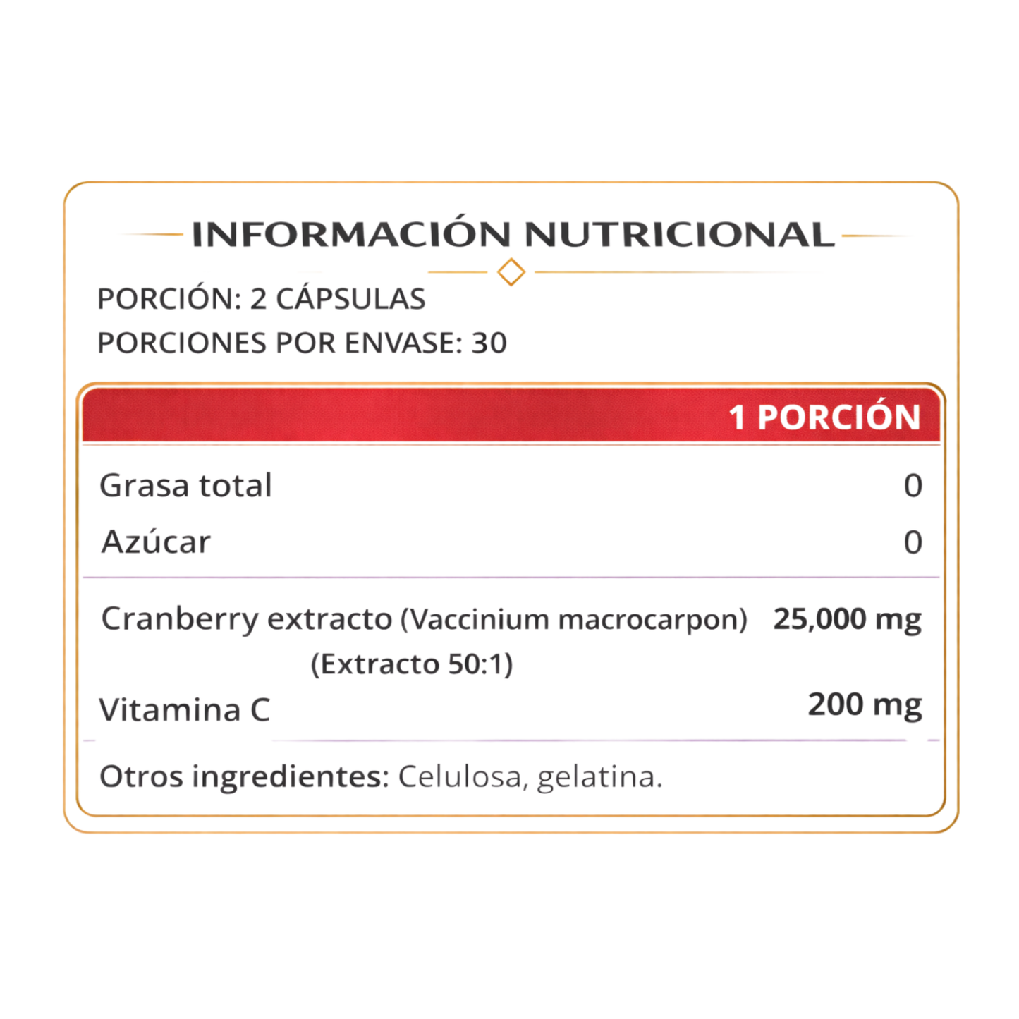 CRANBERRY EXTRACTO - 60 CÁPSULAS