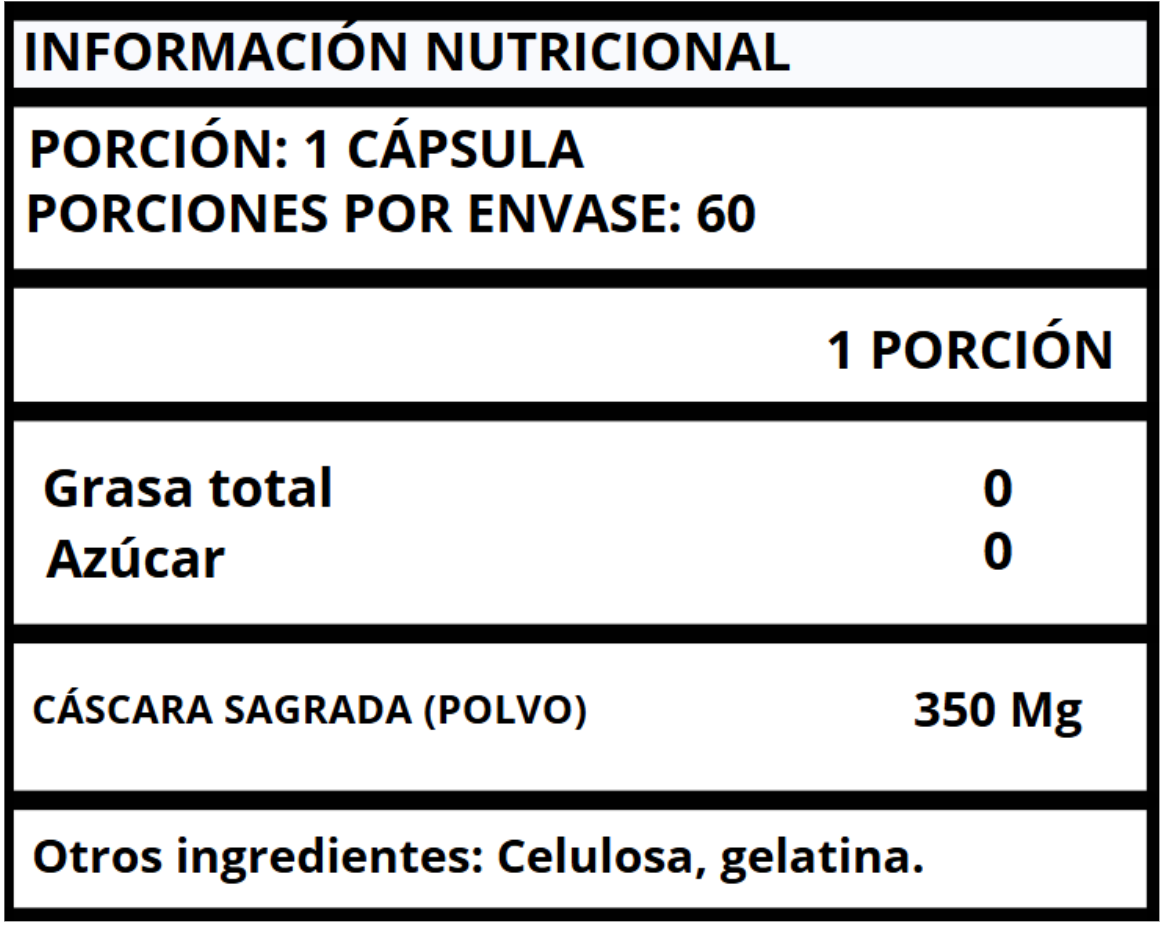 CÁSCARA SAGRADA - CÁPSULAS