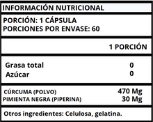 CÚRCUMA CON PIMIENTA - CÁPSULAS