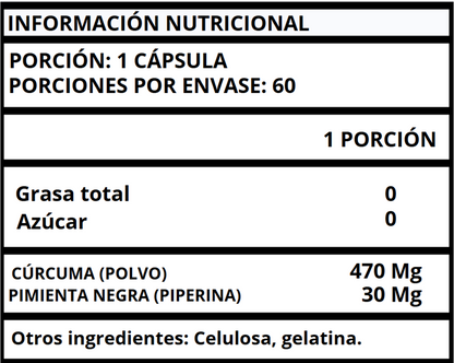 CÚRCUMA CON PIMIENTA - CÁPSULAS
