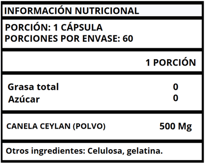 CANELA CEYLAN - CÁPSULAS 500 MG