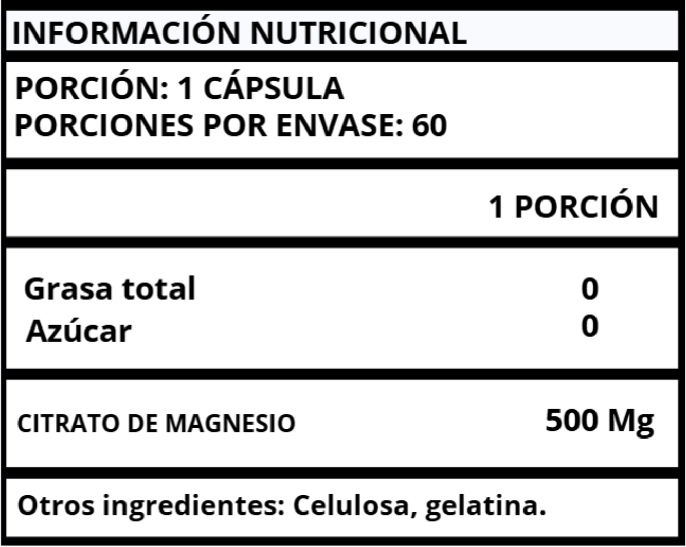 CITRATO DE MAGNESIO - CÁPSULAS 500 MG