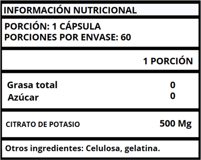 CITRATO DE POTASIO - CÁPSULAS 500 MG