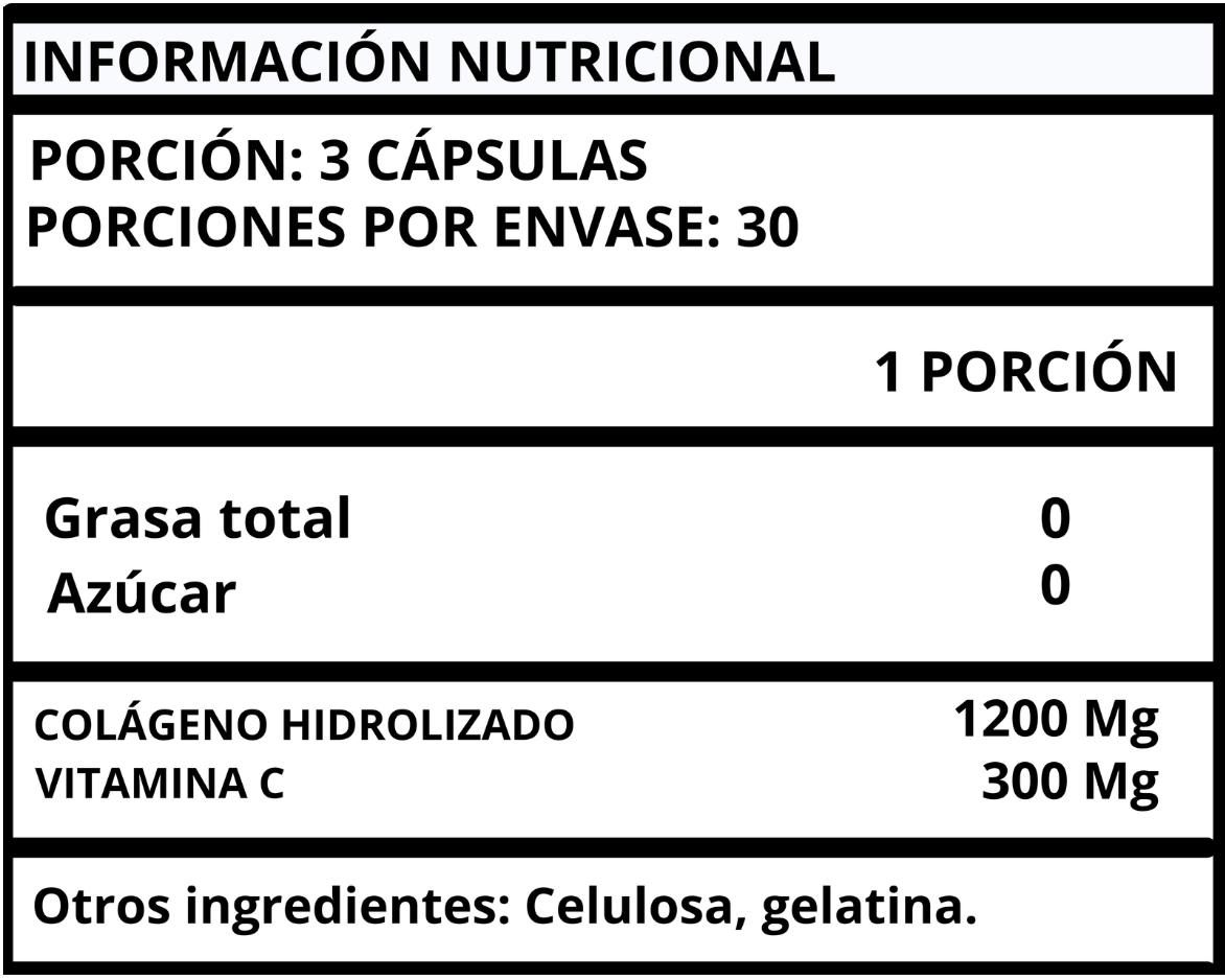 COLÁGENO HIDROLIZADO CON VITAMINA C - CÁPSULAS 500 MG