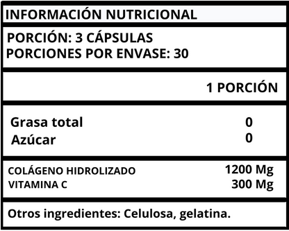 COLÁGENO HIDROLIZADO CON VITAMINA C - CÁPSULAS 500 MG