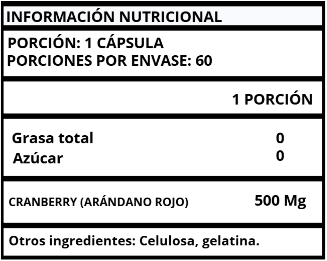 CRANBERRY - CÁPSULAS 500 MG