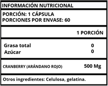CRANBERRY - CÁPSULAS 500 MG