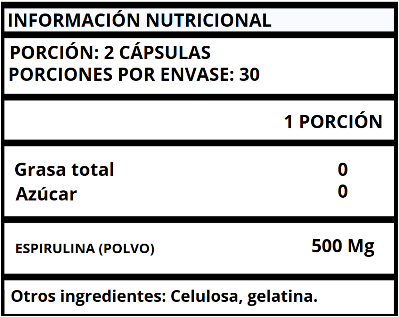 ESPIRULINA - CÁPSULAS 500 MG