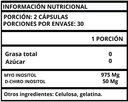 INOSITOL MYO CHIRO INOSITOL 40:1 - CÁPSULAS 500 MG