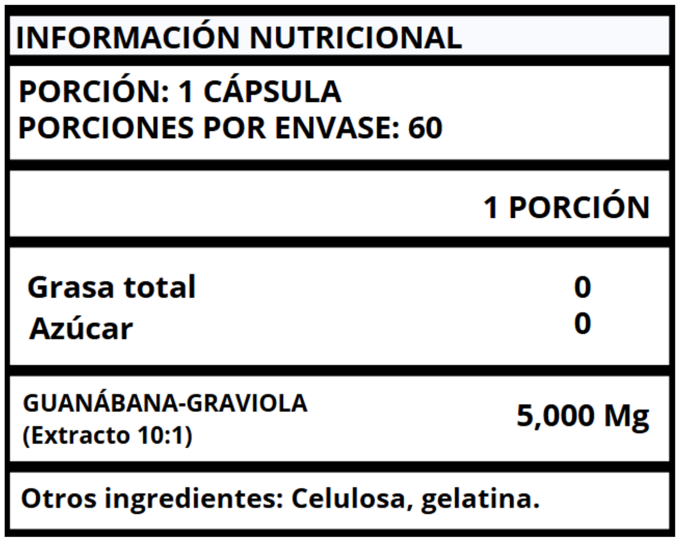 GRAVIOLA GUANÁBANA - CÁPSULAS 5000 MG