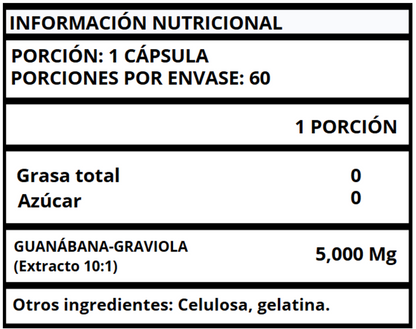 GRAVIOLA GUANÁBANA - CÁPSULAS 5000 MG