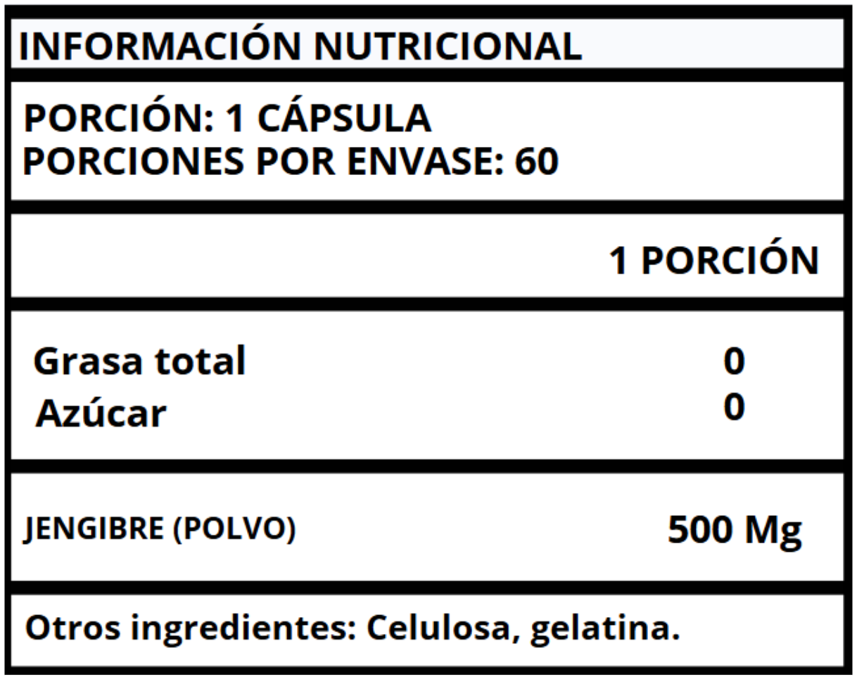 JENGIBRE - CÁPSULAS 500 MG
