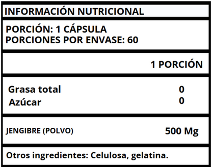 JENGIBRE - CÁPSULAS 500 MG