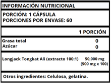 LONGJACK TONGKAT ALI SUPER EXTRA FUERTE - CÁPSULAS 50,000 MG