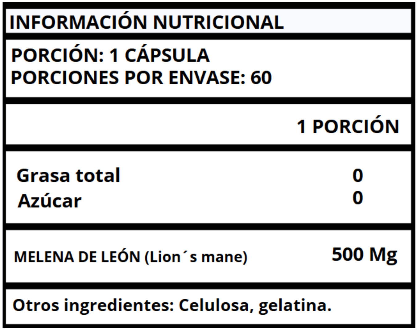 MELENA DE LEÓN / LIONS MANE - CÁPSULAS 500 MG
