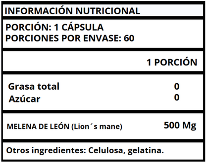 MELENA DE LEÓN / LIONS MANE - CÁPSULAS 500 MG