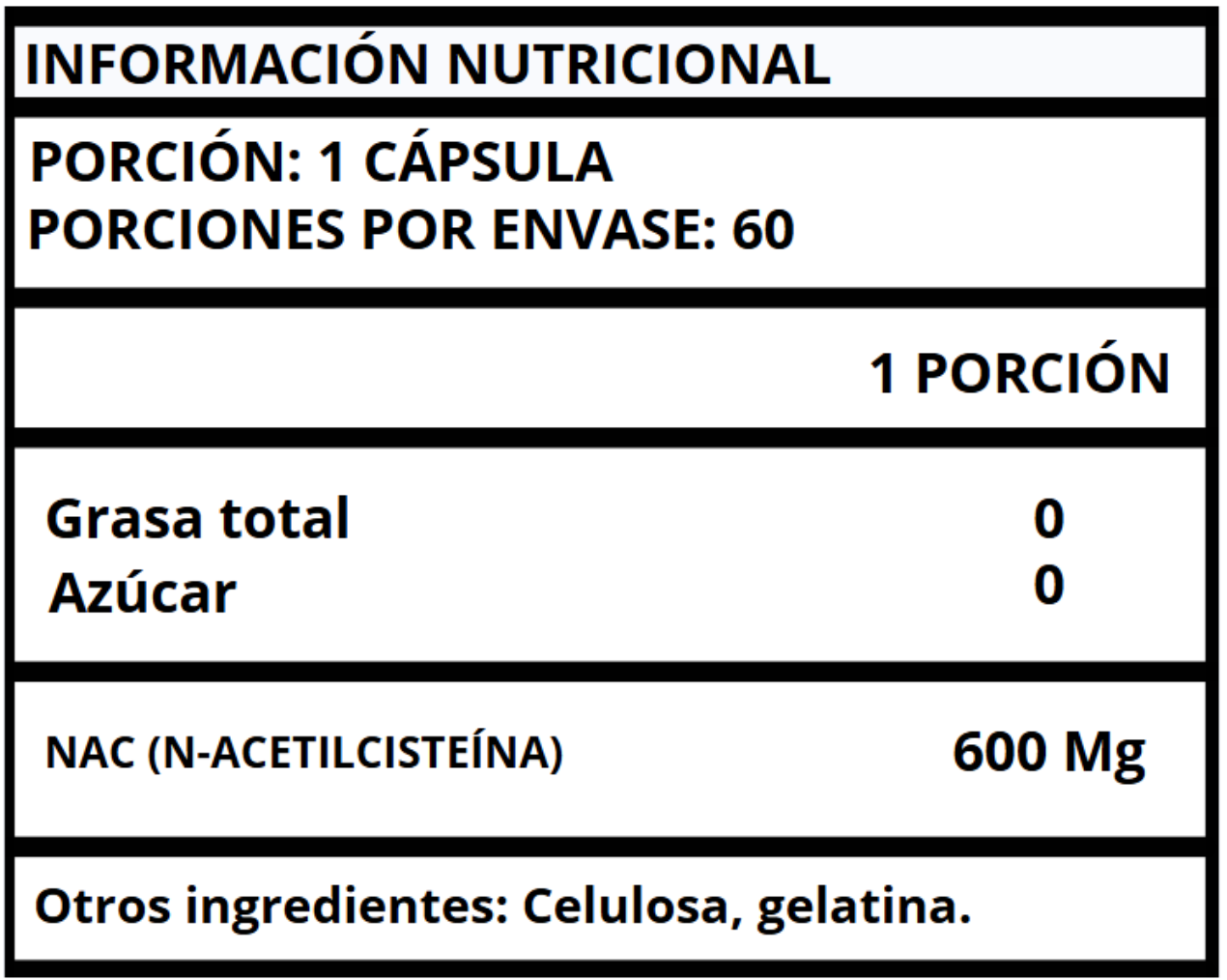 NAC (N-ACETILCISTEÍNA) - CÁPSULAS 600 MG