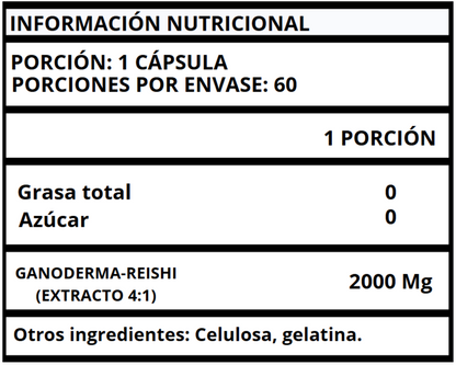 GANODERMA REISHI EXTRACTO - CÁPSULAS 2000 MG