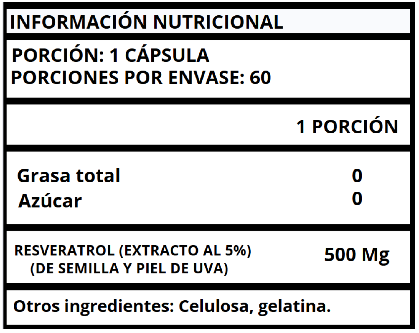 RESVERATROL EXTRACTO - CÁPSULAS 500 MG