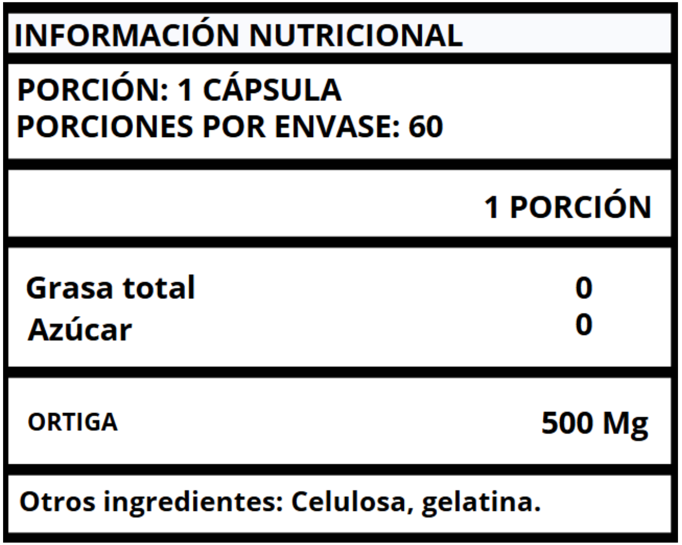 ORTIGA - CÁPSULAS 500 MG
