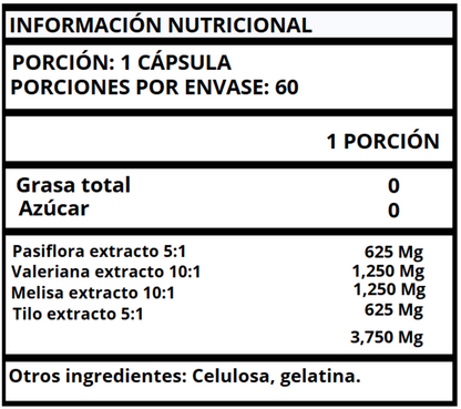 PASIFLORA COMPLEX EXTRACTOS - CÁPSULAS 3,750 MG