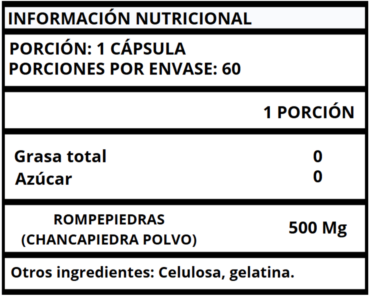 ROMPEPIEDRAS (CHANCAPIEDRA) - CÁPSULAS  500 MG
