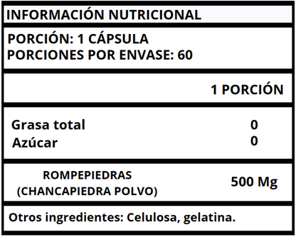 ROMPEPIEDRAS (CHANCAPIEDRA) - CÁPSULAS  500 MG