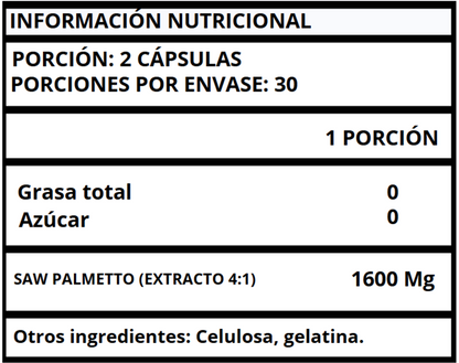 SAW PALMETTO EXTRACTO - CÁPSULAS 1600 MG