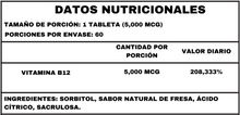 VITAMINA B12 SUBLINGÜAL/MASTICABLE - TABLETAS 5,000 MCG