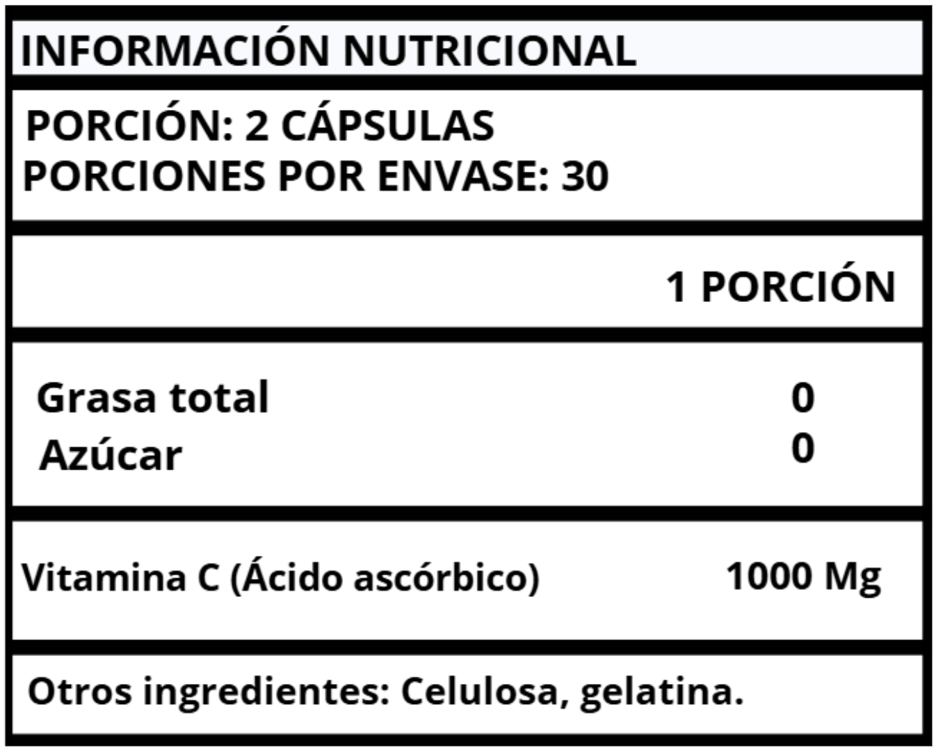 VITAMINA C (ÁCIDO ASCÓRBICO) - CÁPSULAS 1000 MG