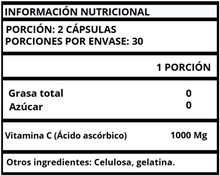 VITAMINA C (ÁCIDO ASCÓRBICO) - CÁPSULAS 1000 MG