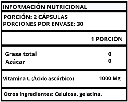 VITAMINA C (ÁCIDO ASCÓRBICO) - CÁPSULAS 1000 MG