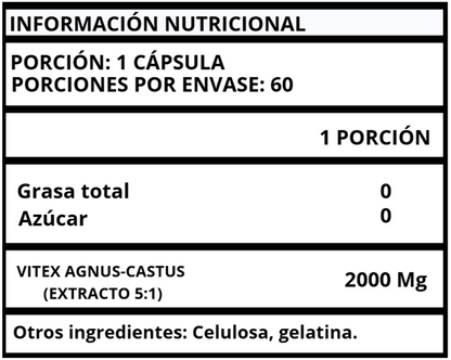 VITEX AGNUS (SAUZGATILLO) - CÁPSULAS 2000 MG