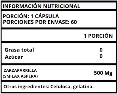ZARZAPARRILLA - CÁPSULAS 500 MG