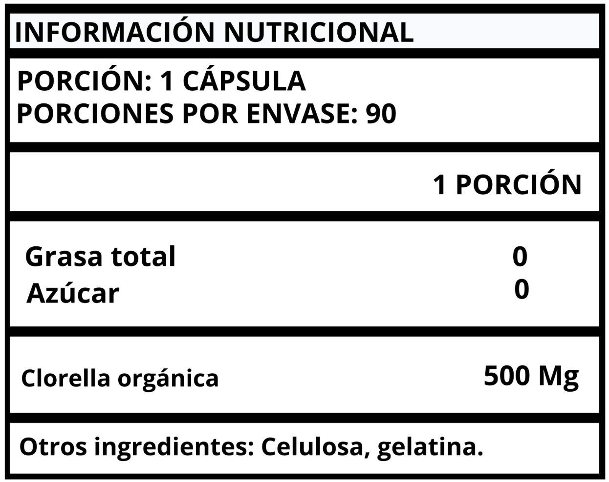 CLORELLA ORGÁNICA - CÁPSULAS 500 MG