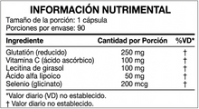 GLUTATIÓN (GLUTATHIONE) LIPOSOMAL - CÁPSULAS 500 MG