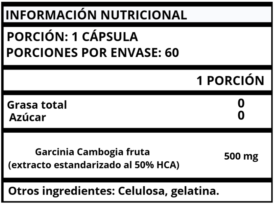 GARCINIA CAMBOGIA EXTRACTO - CÁPSULAS