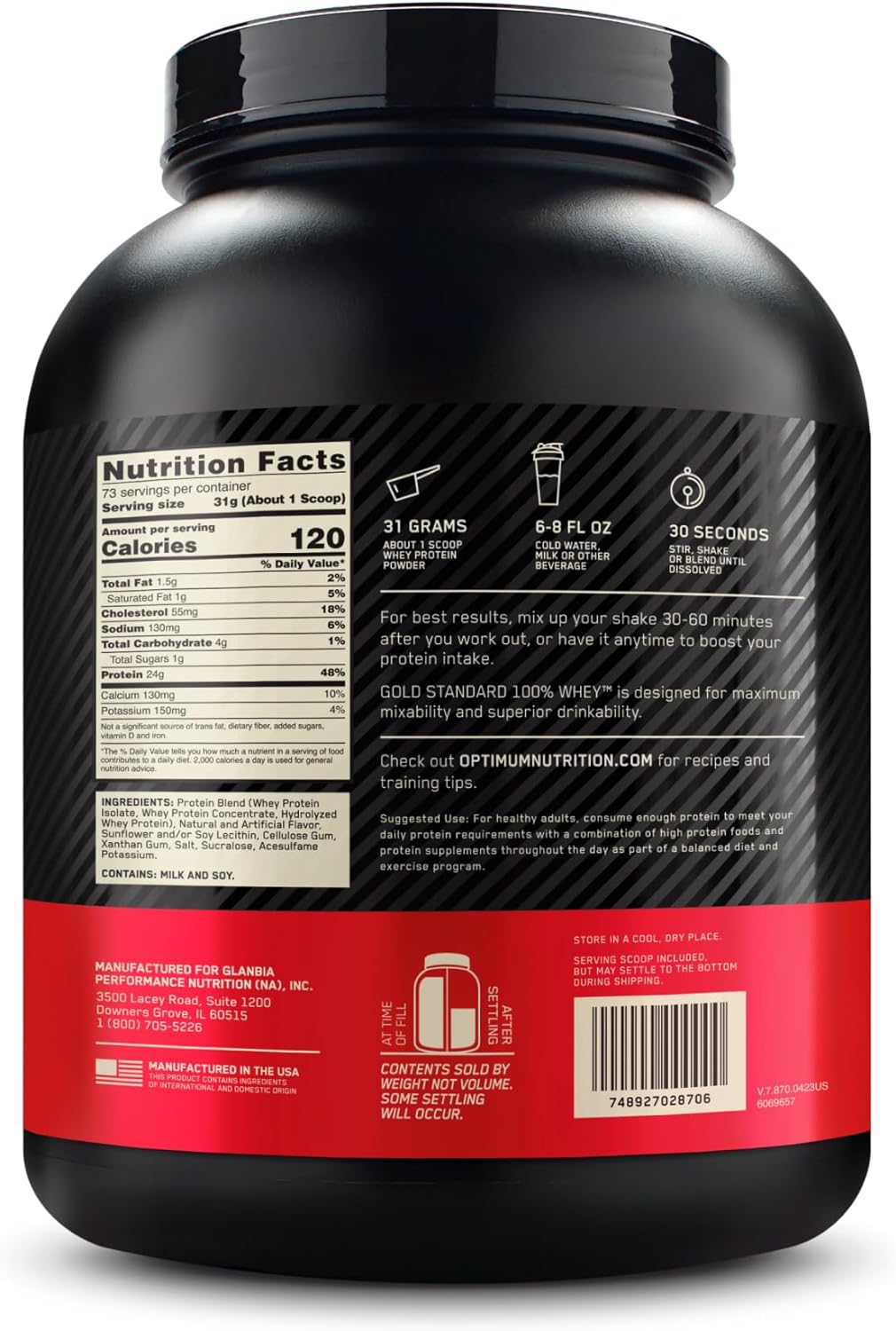 GOLD STANDARD WHEY PROTEIN DE ON - VAINILLA ICE CREAM