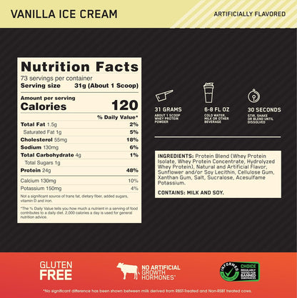 GOLD STANDARD WHEY PROTEIN DE ON - VAINILLA ICE CREAM